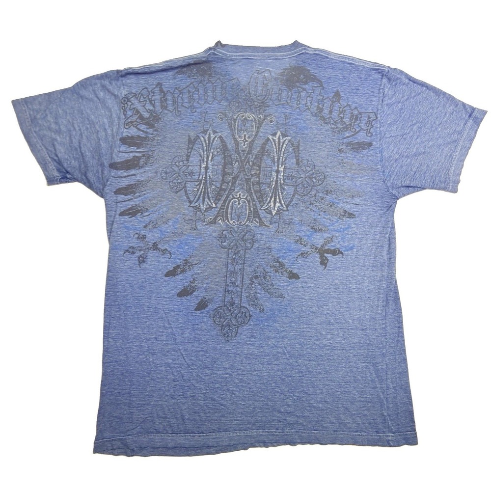 Xtreme Couture by Affliction Spirit Warrior X1777 Men's XL Blue T-Shirt
